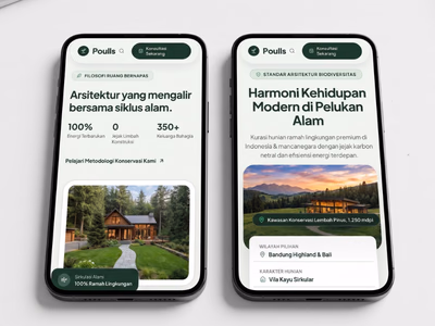 Poulls Living website design mockup