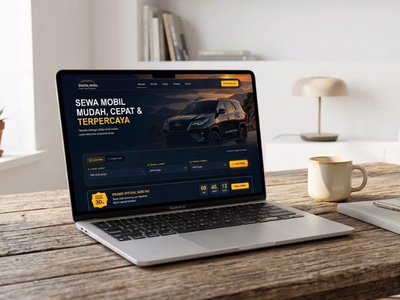 Rental Mobil website design mockup